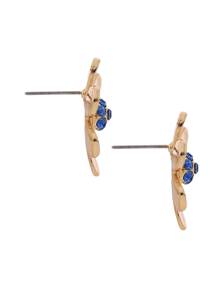 Aretes de flor con acabado brillante 3