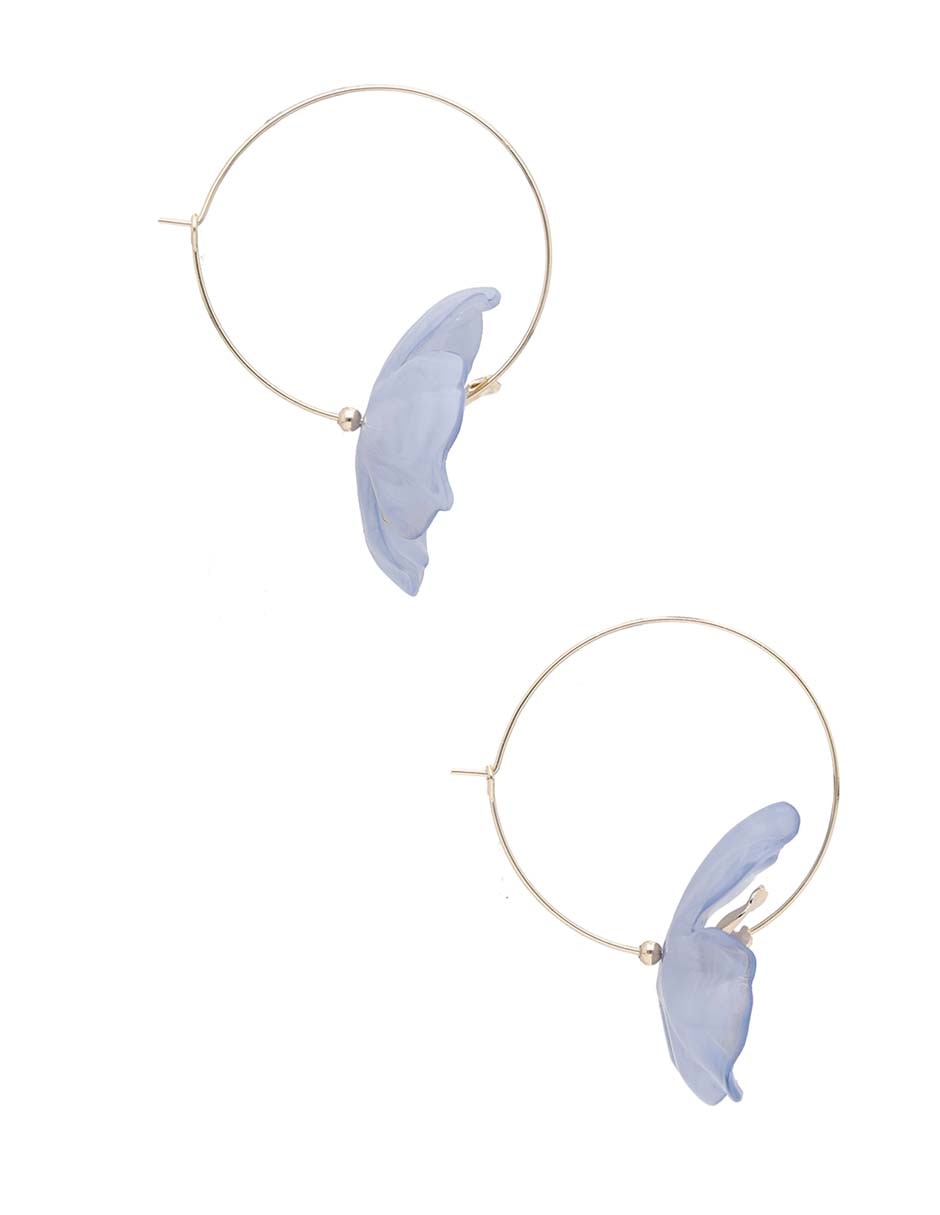 Aretes de aro flor acabado pulido 3