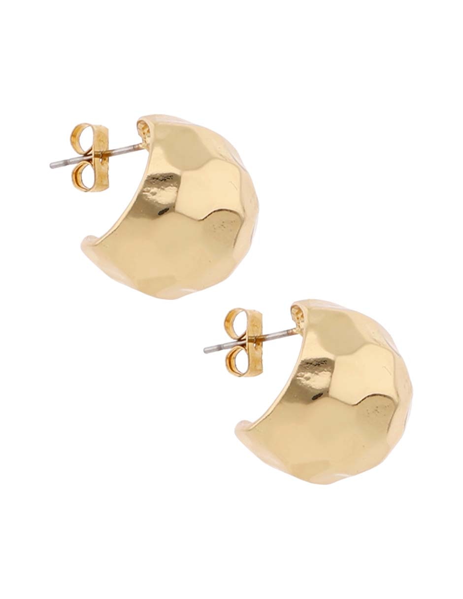 Aretes de aro con acabado martillado 2