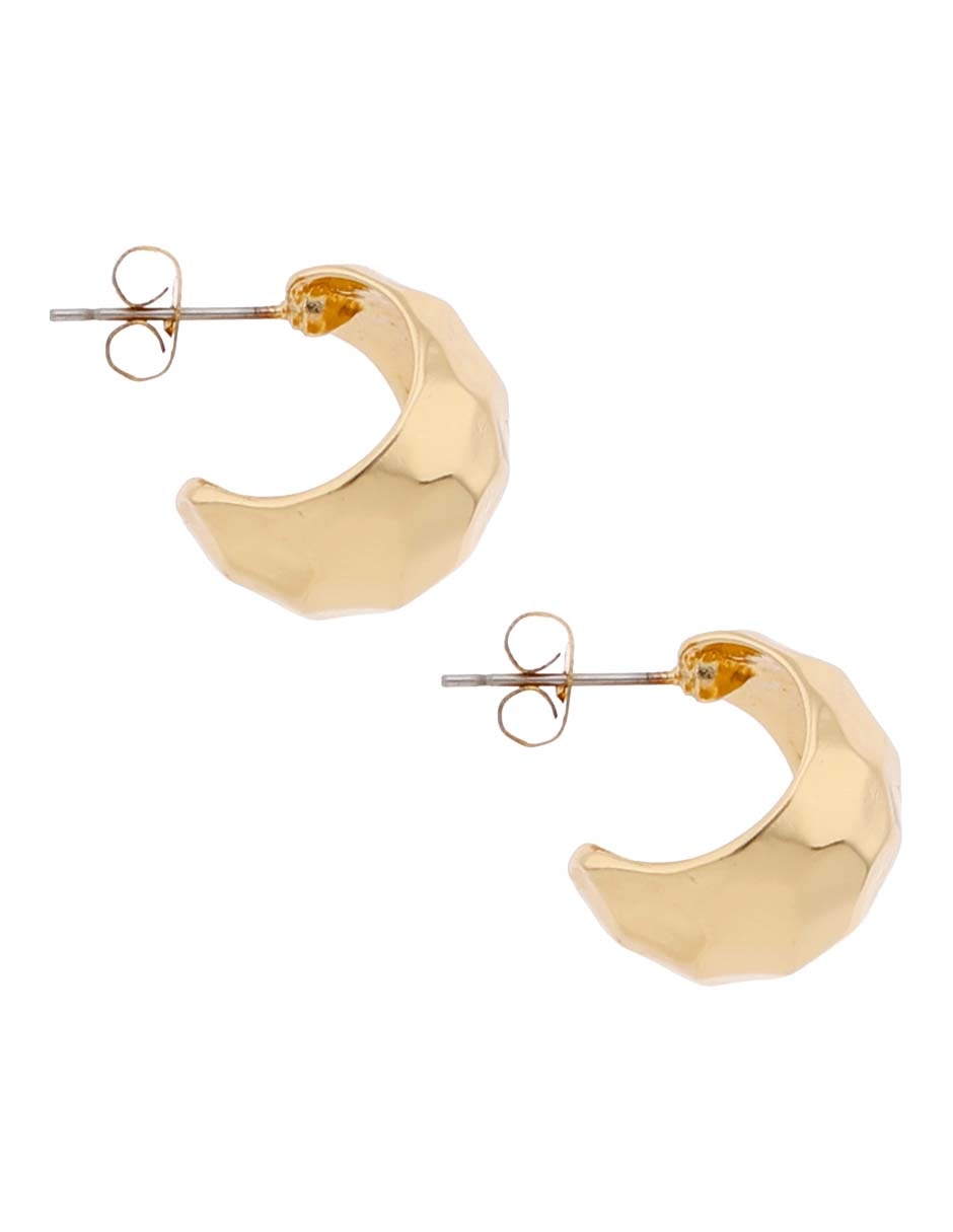 Aretes de aro con acabado martillado 3