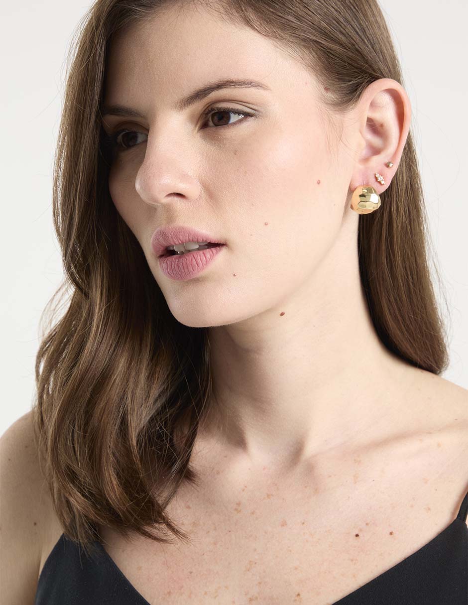 Aretes de aro con acabado martillado 4