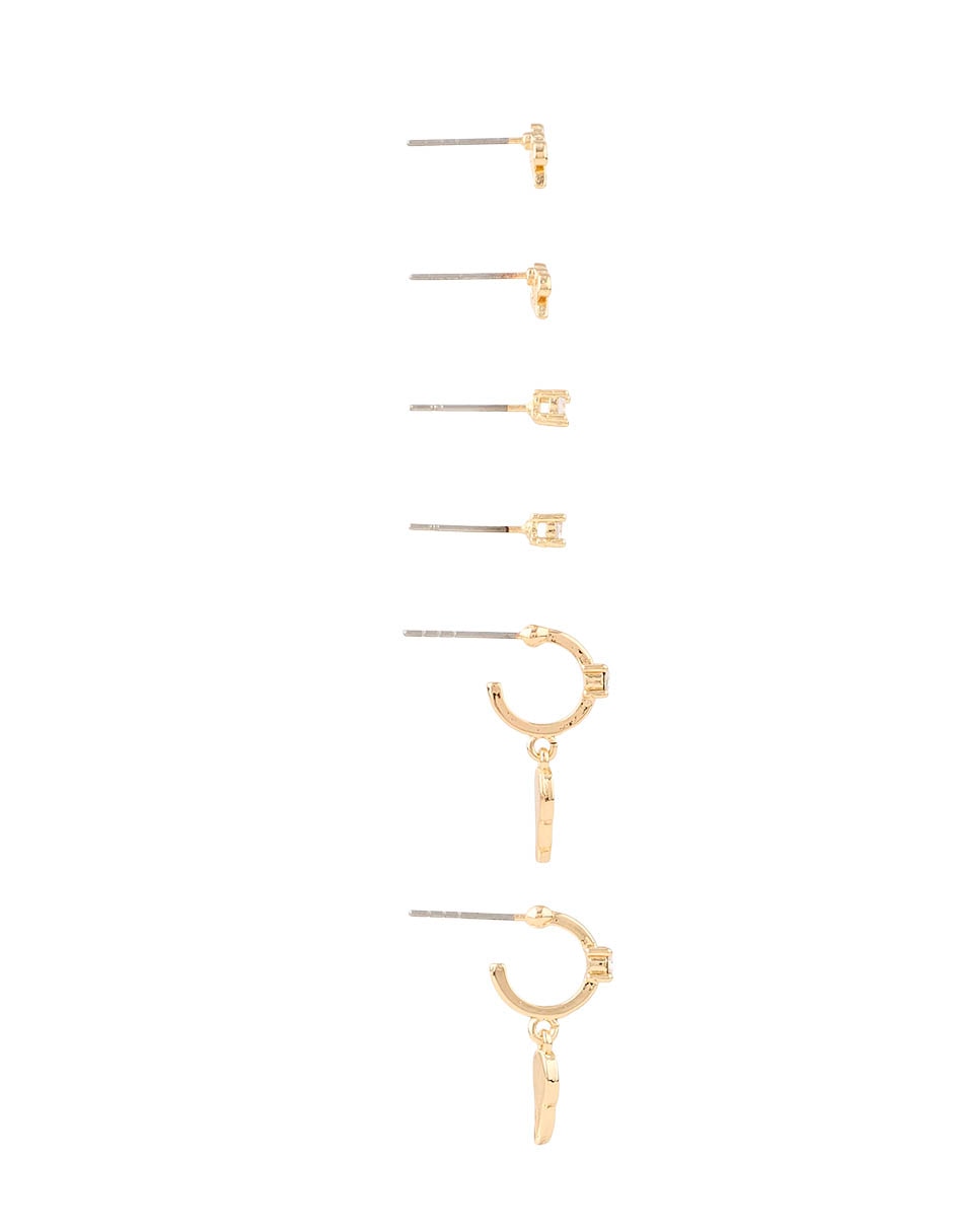 Set de aretes map con acabado brillante