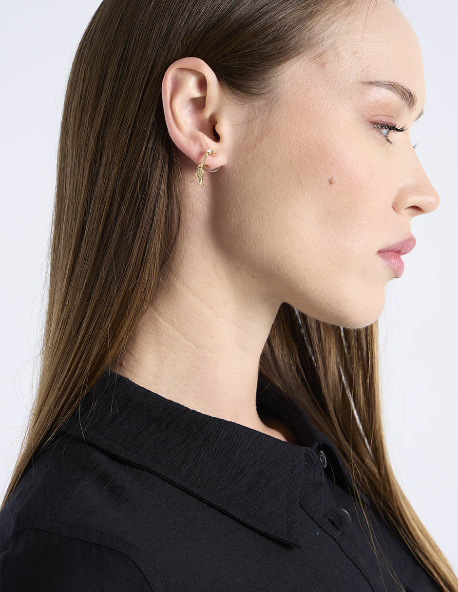 Set de aretes map con acabado brillante