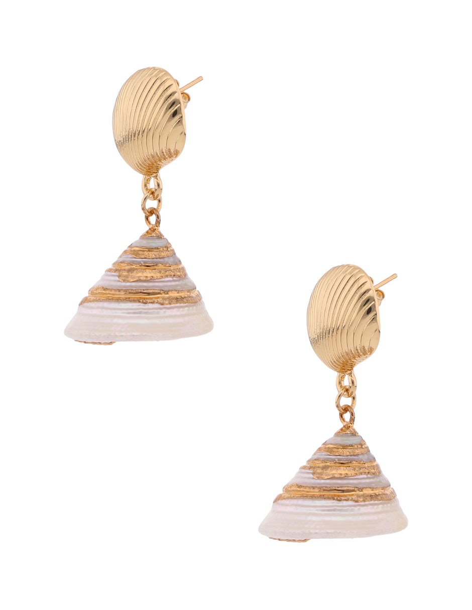 Aretes largos Map con acabado brillante