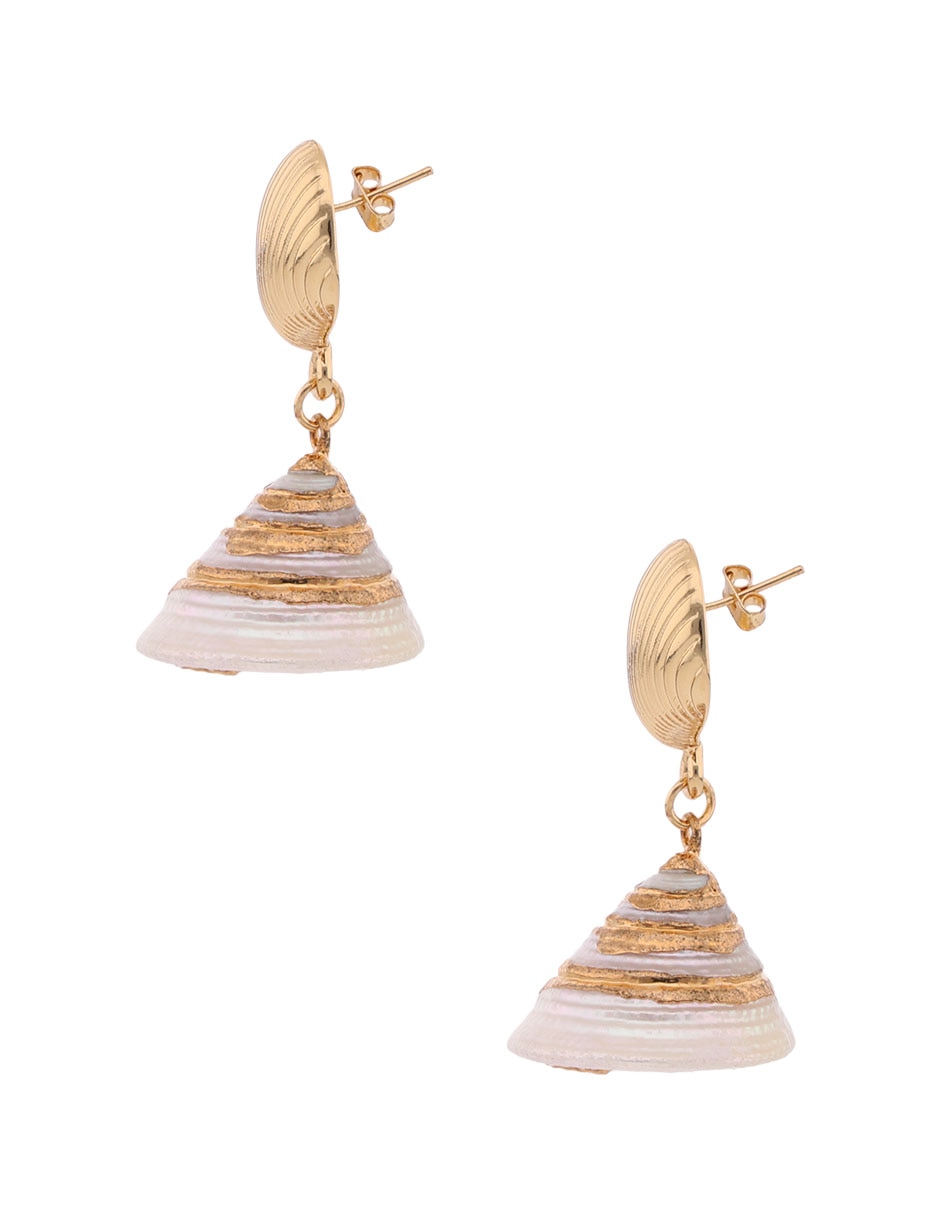 Aretes largos Map con acabado brillante