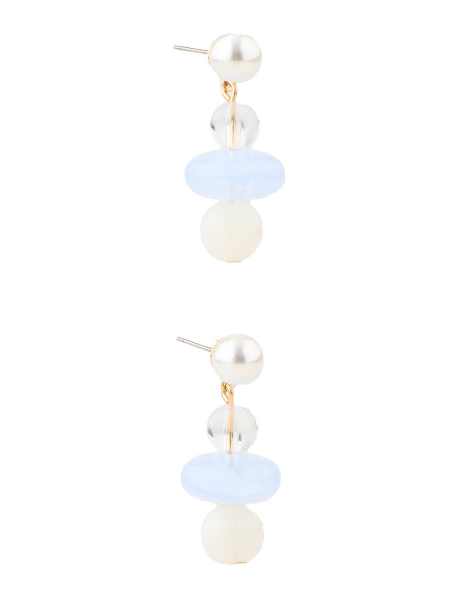 Aretes largos con acabado liso pulido