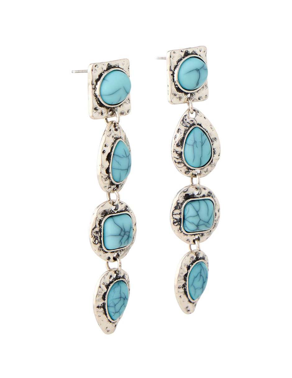 Aretes largos map con acabado liso pulido
