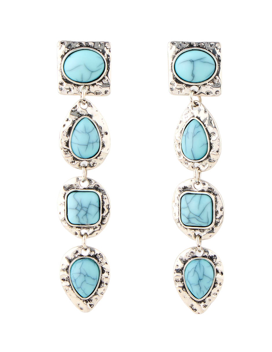 Aretes largos con acabado liso pulido