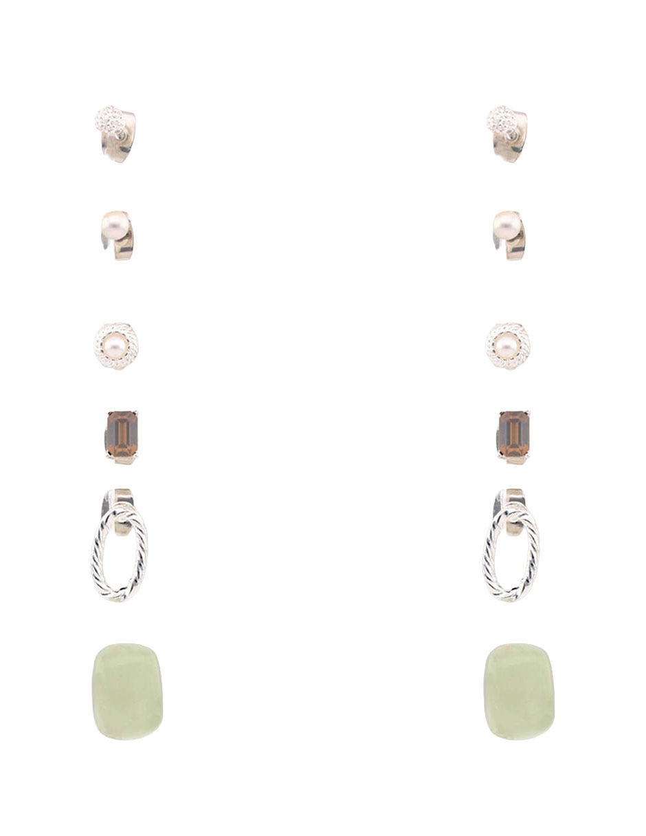 Set de aretes con acabado brillante Set de aretes con acabado brillante