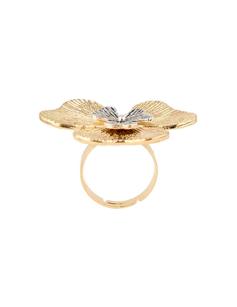 Anillo de flor Map acabado brillante
