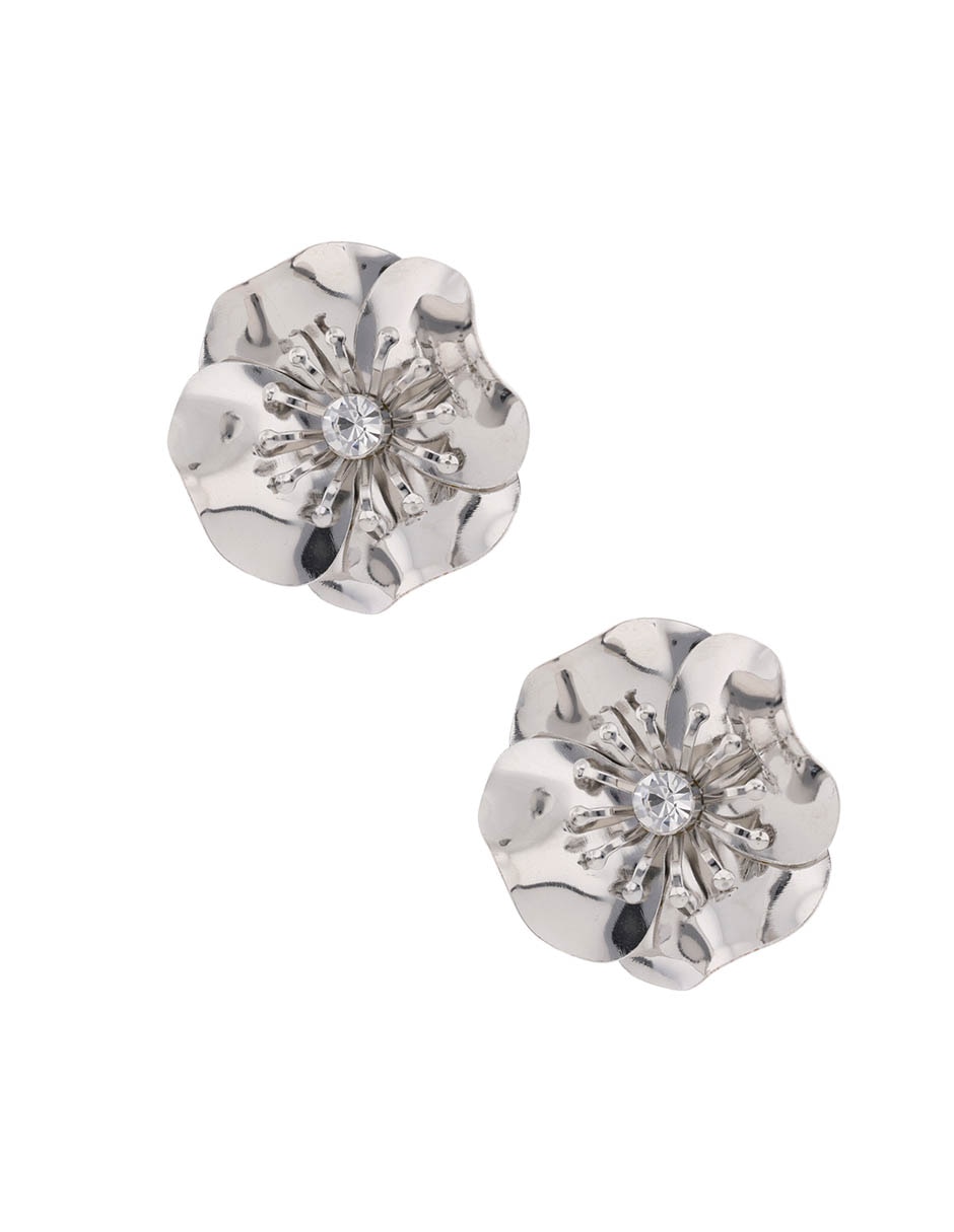 Broqueles de flor con acabado brillante