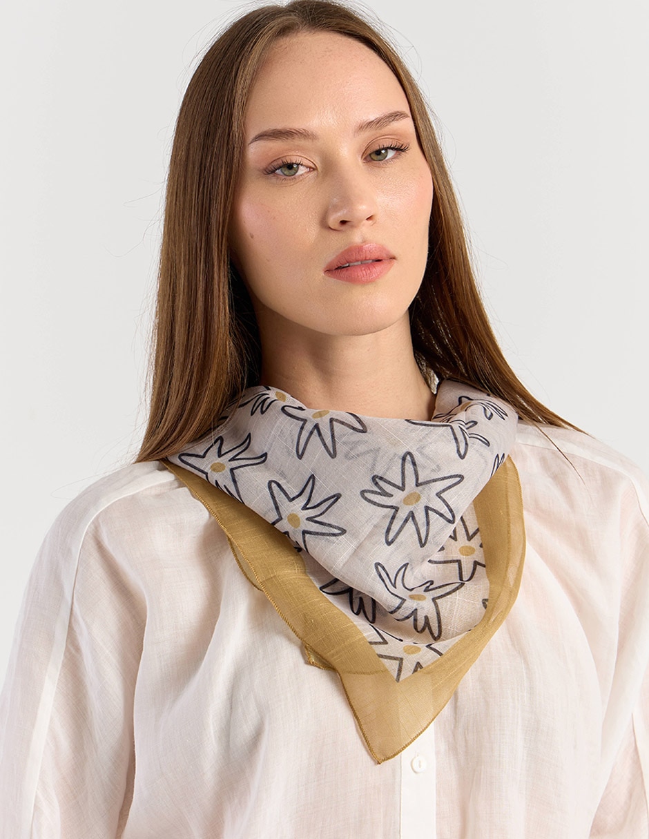 Mascada Con Estampado Floral Para Mujer