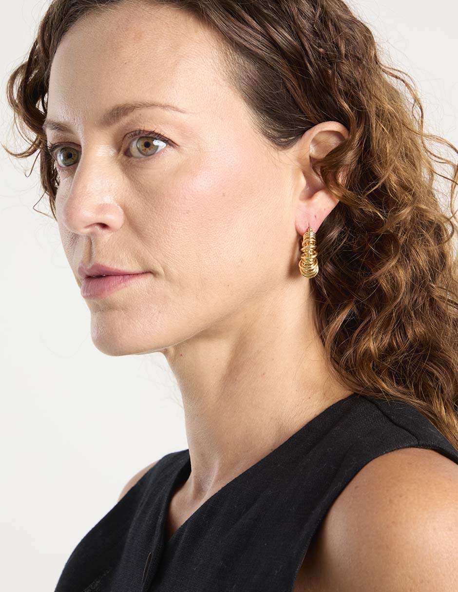 Aretes de aro acabado pulido Aretes de aro acabado pulido