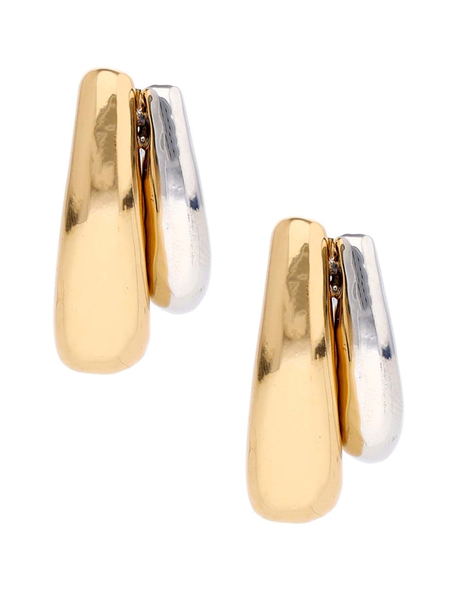 Aretes de aro con acabado brillante