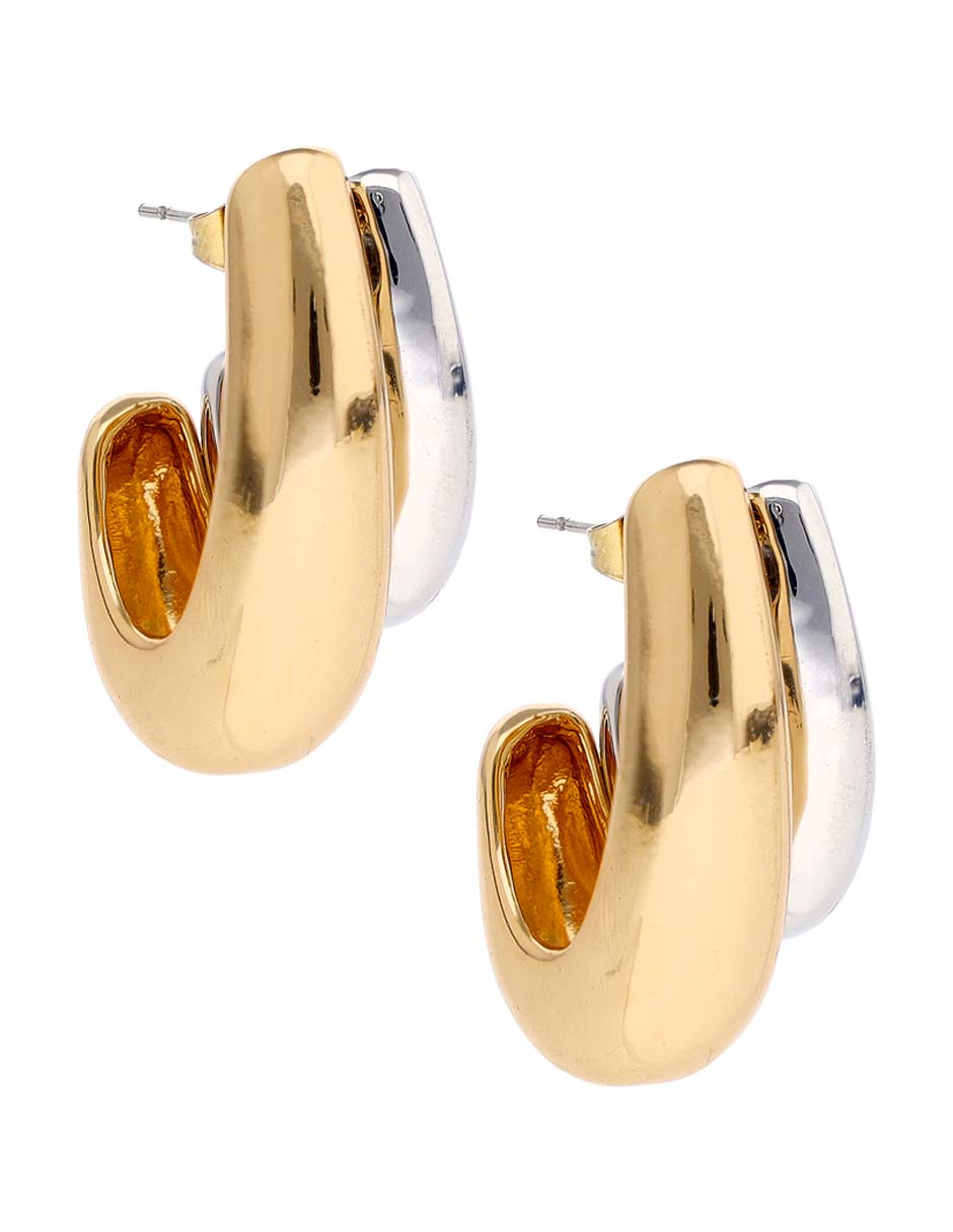 Aretes de aro con acabado brillante 2