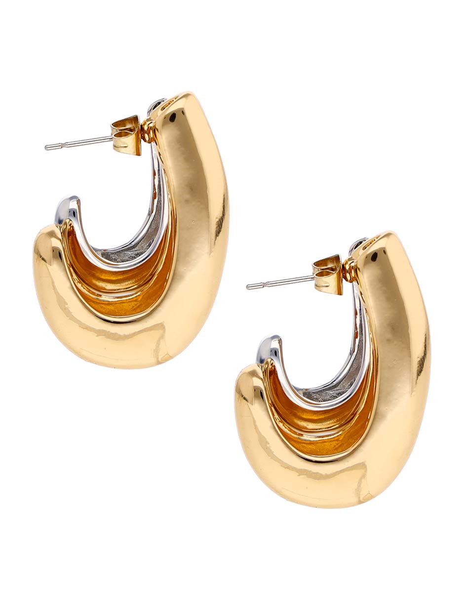 Aretes de aro con acabado brillante 3