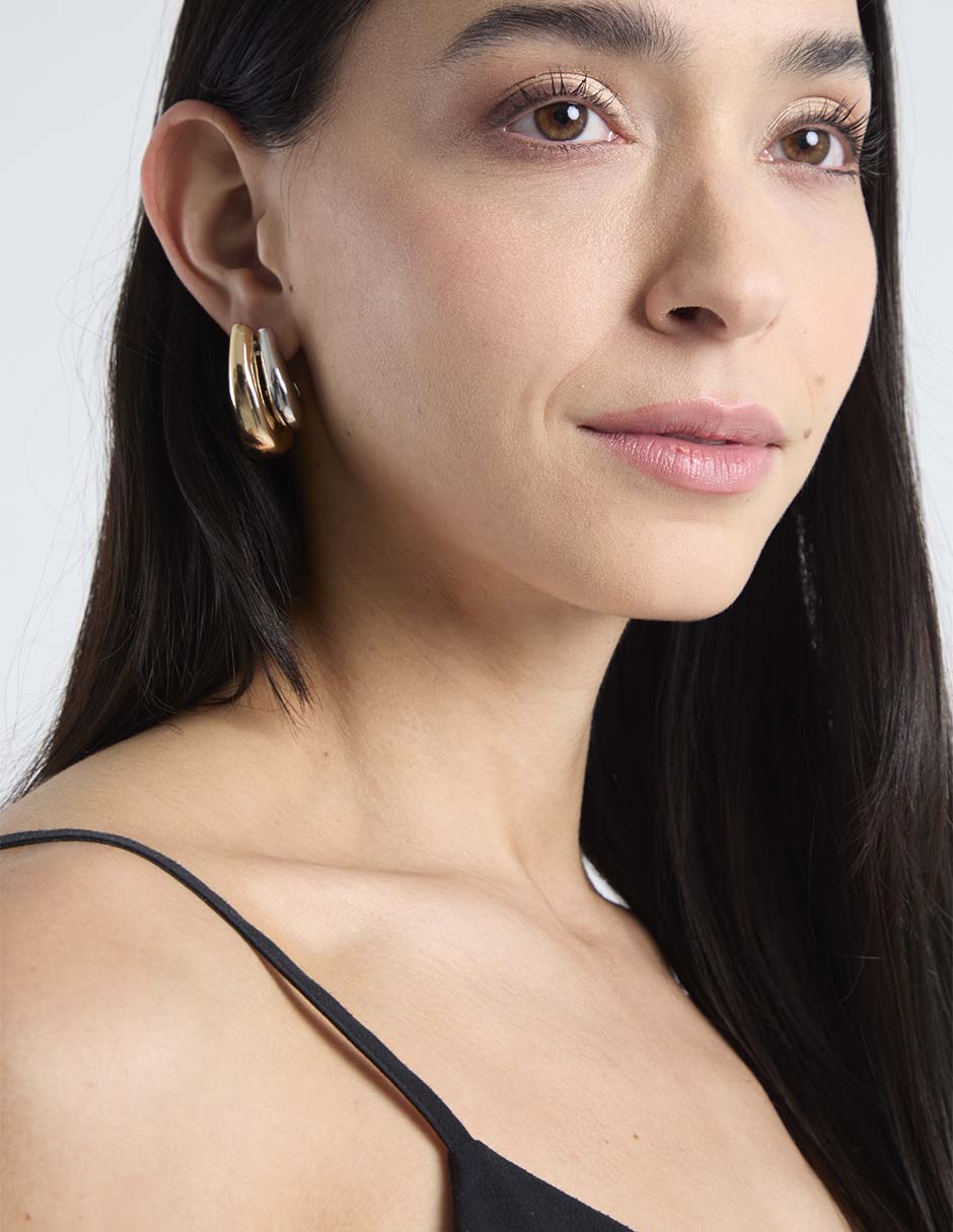 Aretes de aro con acabado brillante 4