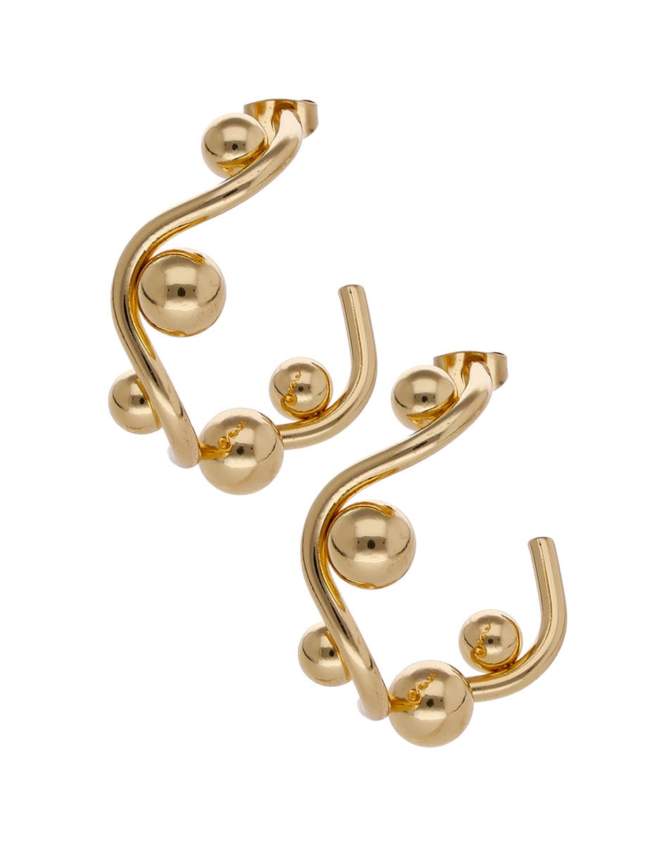 Aretes largos con acabado brillante 1
