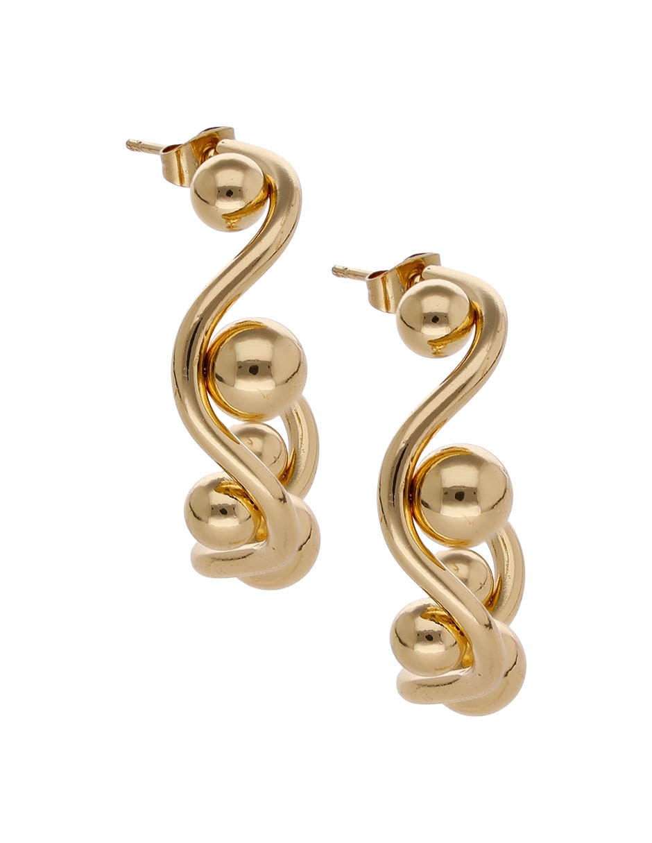 Aretes largos con acabado brillante 2
