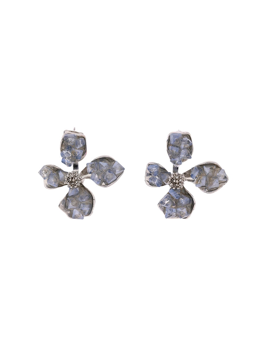 Aretes de flor con acabado brillante
