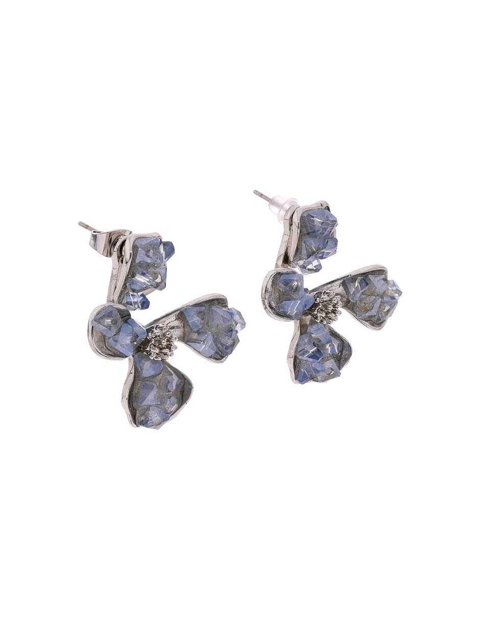 Aretes de flor con acabado brillante 2
