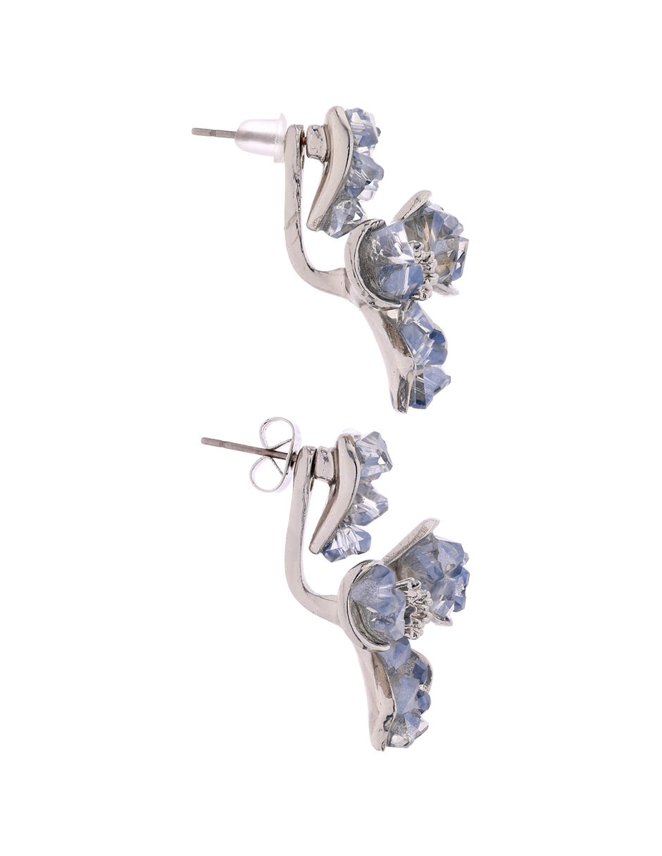 Aretes de flor con acabado brillante 3