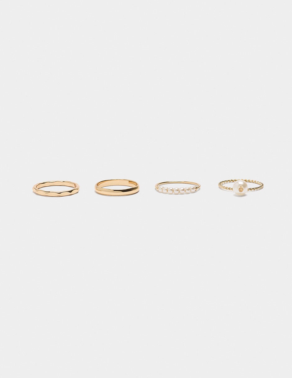 Set anillo redondo Stay Classy perla pavé 3