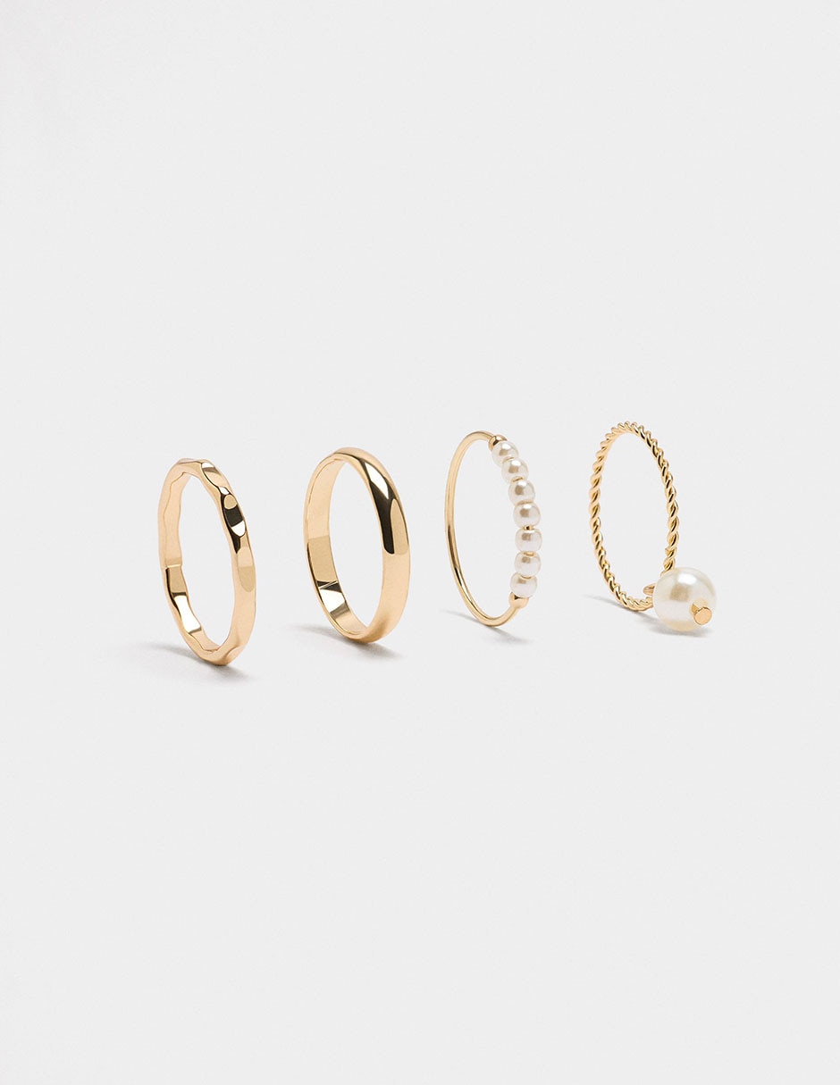 Set anillo redondo Stay Classy perla pavé 2