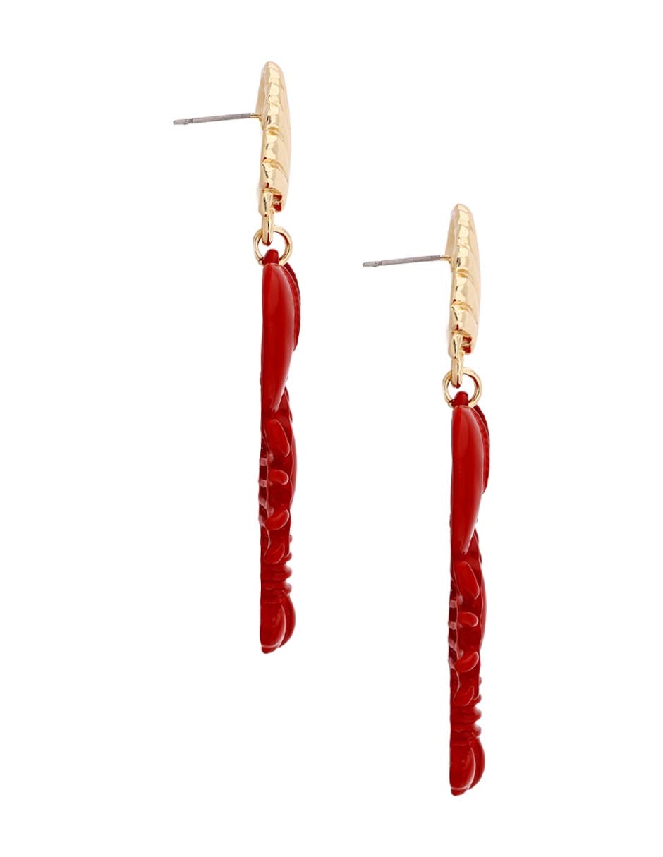 Aretes largos de langosta con acabado brillante 6