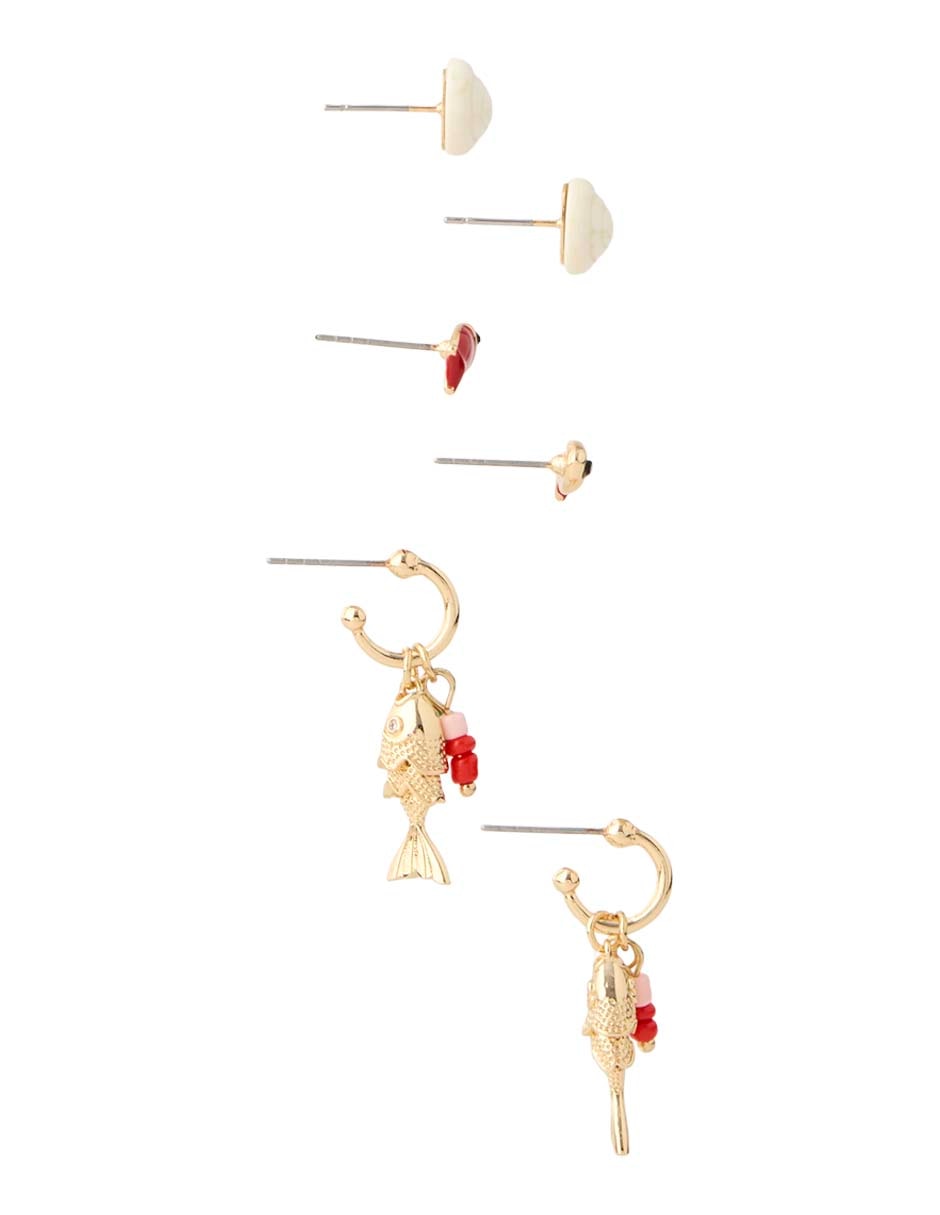 Set de aretes that's it con acabado pulido