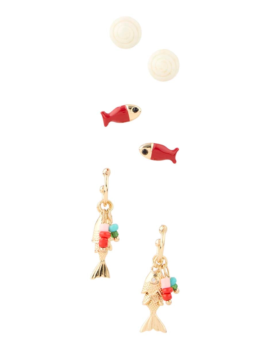 Set de aretes that's it con acabado pulido