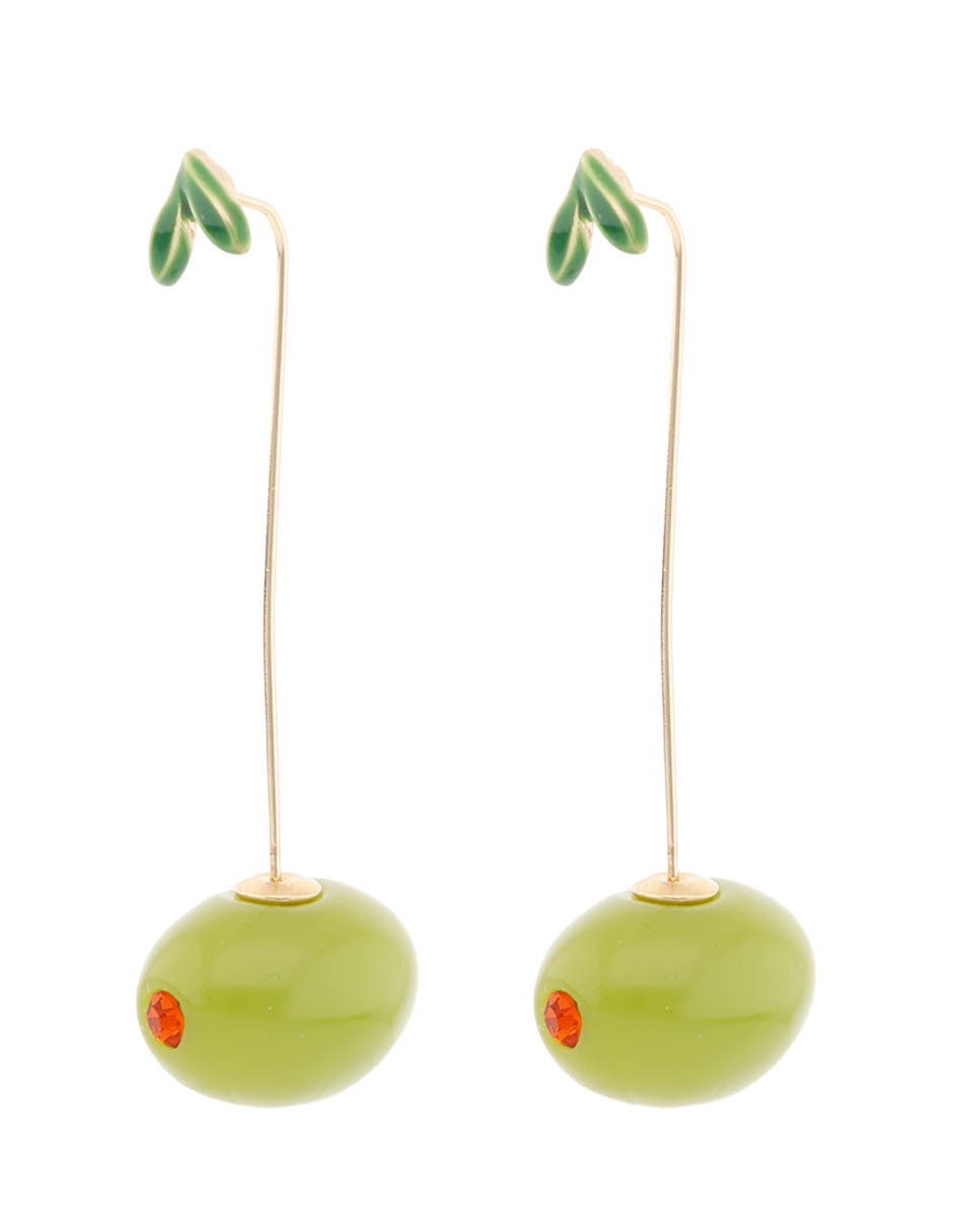 Aretes largos de cereza That's It con acabado liso