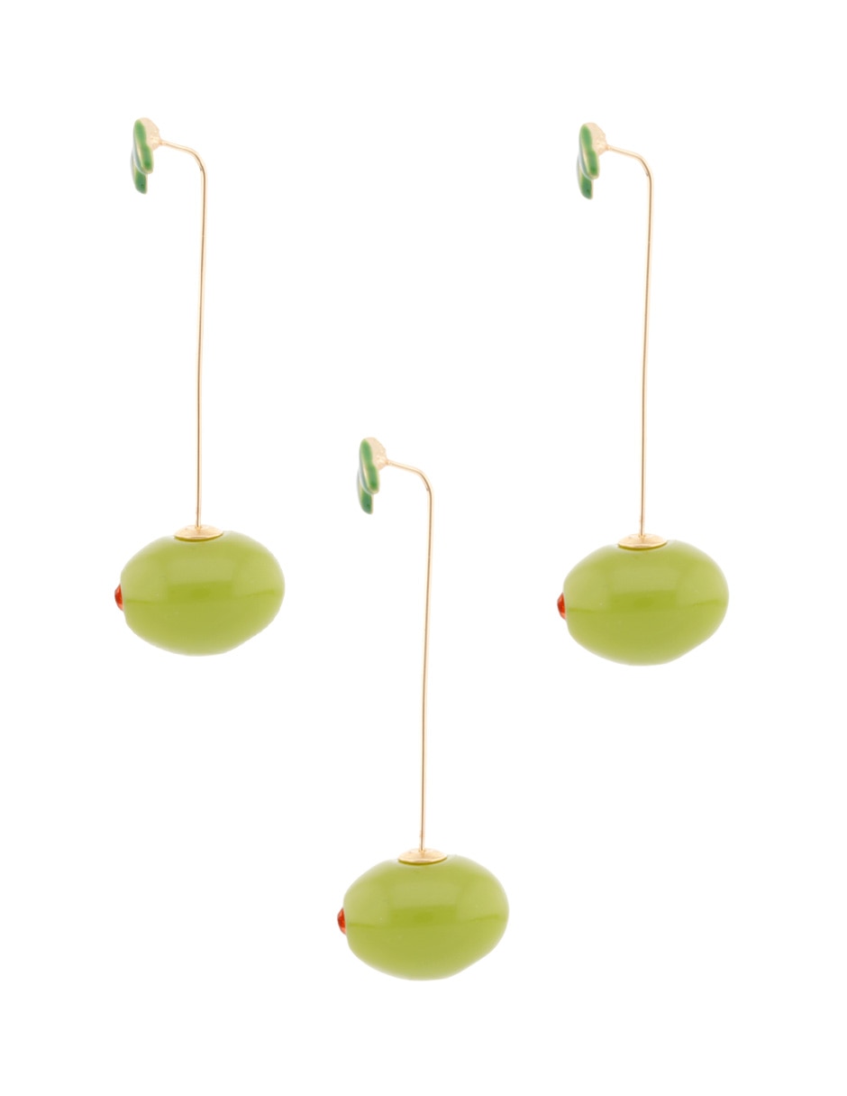 Aretes largos de cereza That's It con acabado liso