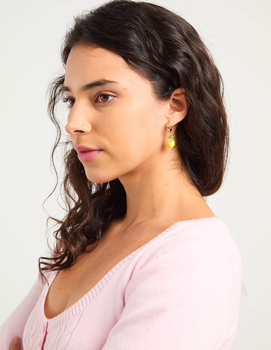 Aretes largos de limón 4