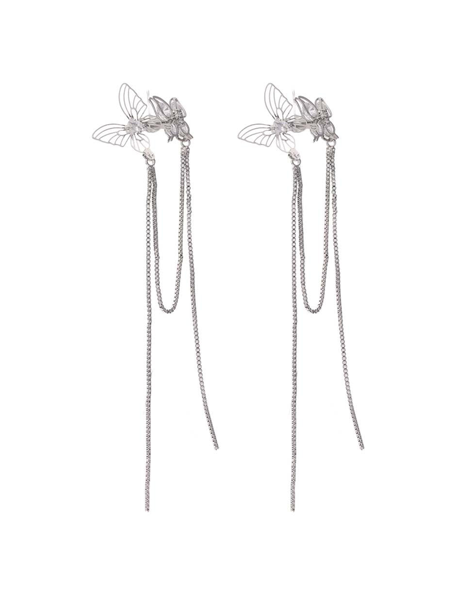 Aretes de mariposa con acabado brillante 2
