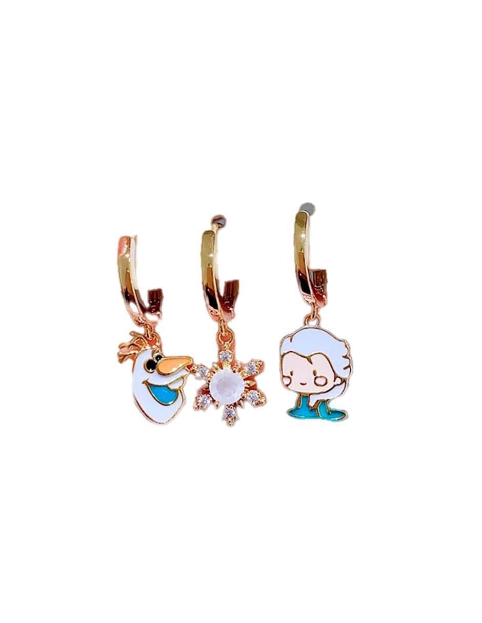 Set de aretes de corona Frozen 10 K con acabado pulido 2