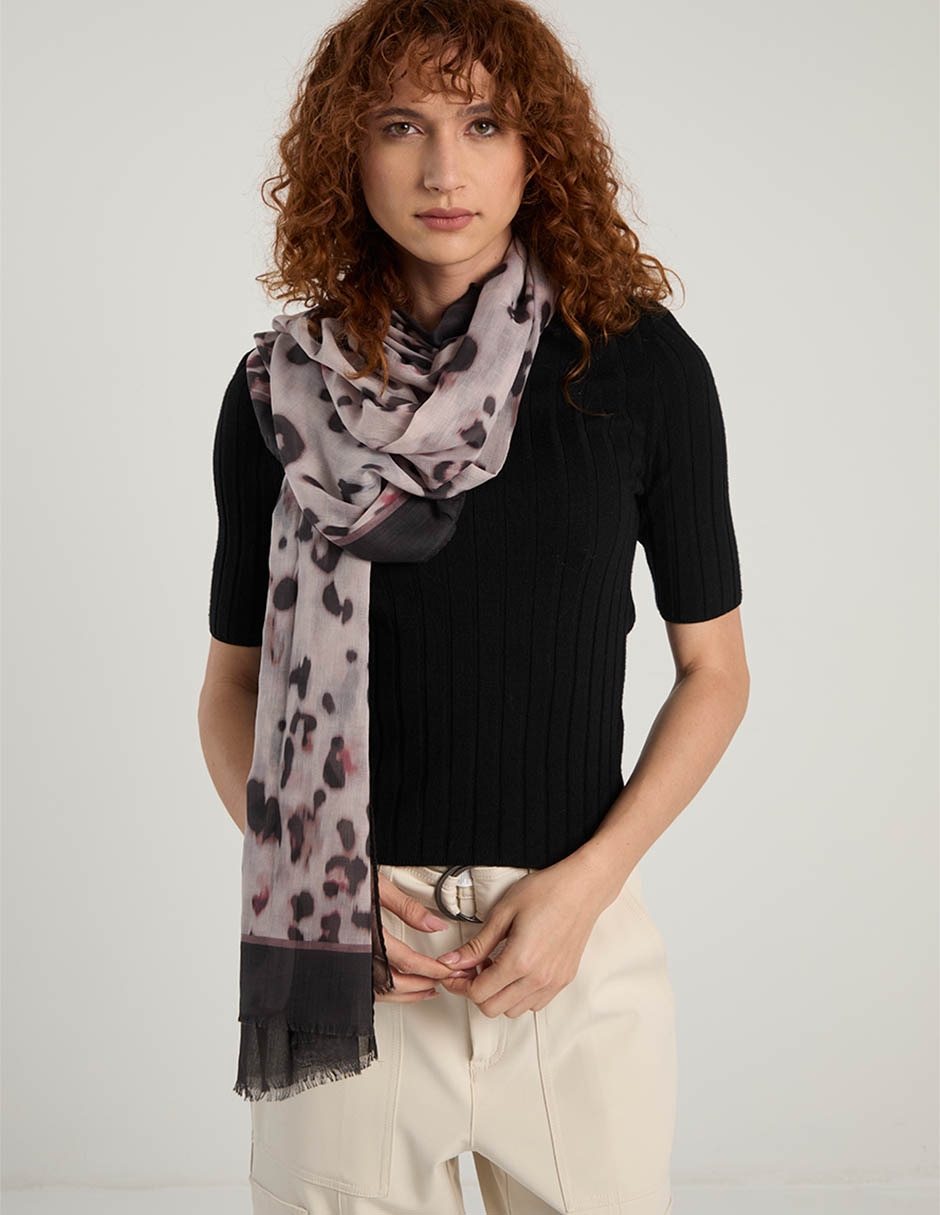 Pashmina con estampado animal print para mujer