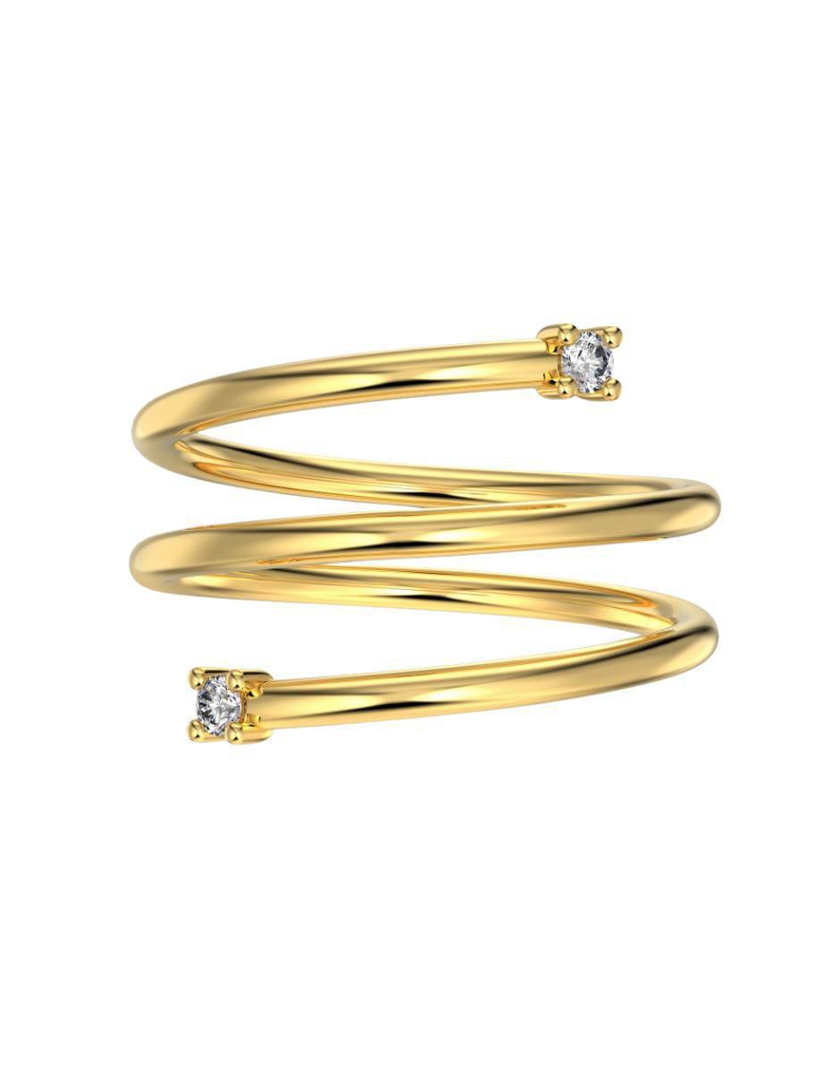 Anillo Elisea de plata P 925 zirconia con acabado baño de oro Anillo Elisea de plata P 925 zirconia con acabado baño de oro