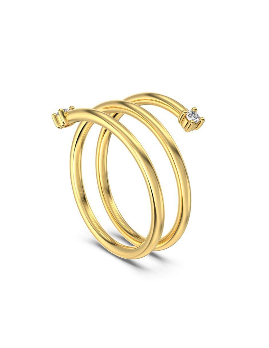 Anillo Elisea de plata P 925 zirconia con acabado baño de oro 3