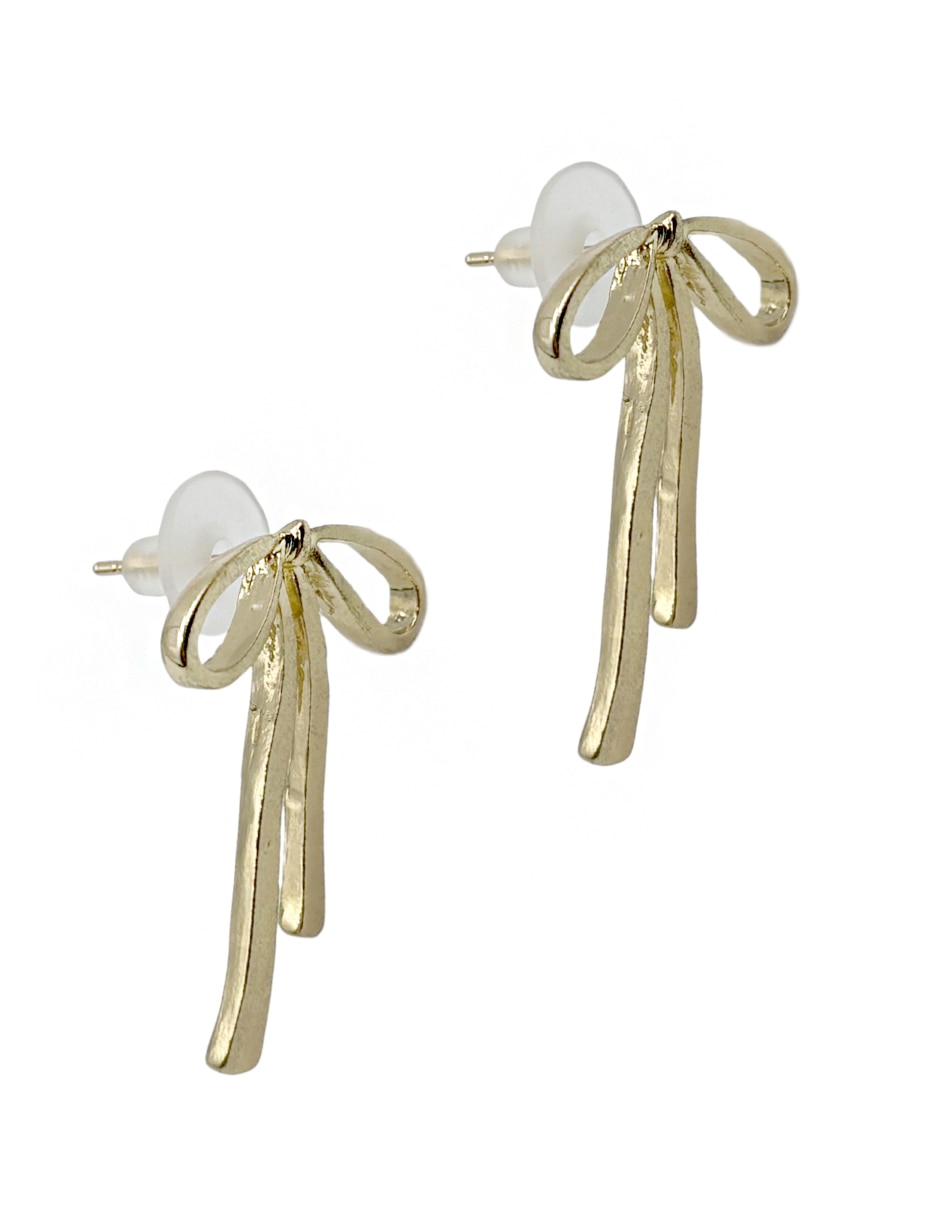 Aretes de moño con acabado liso 4