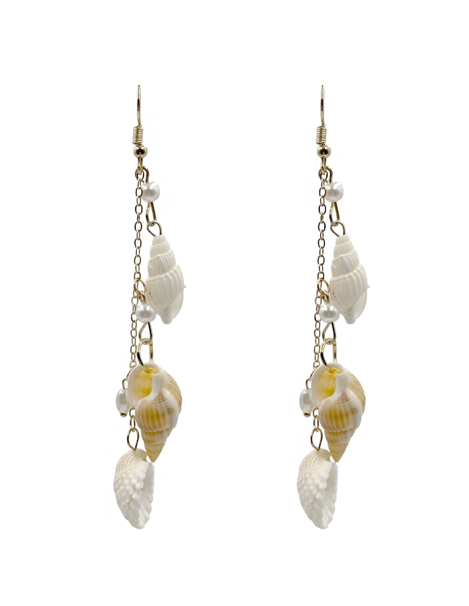 Aretes de concha con acabado texturizado Aretes de concha con acabado texturizado