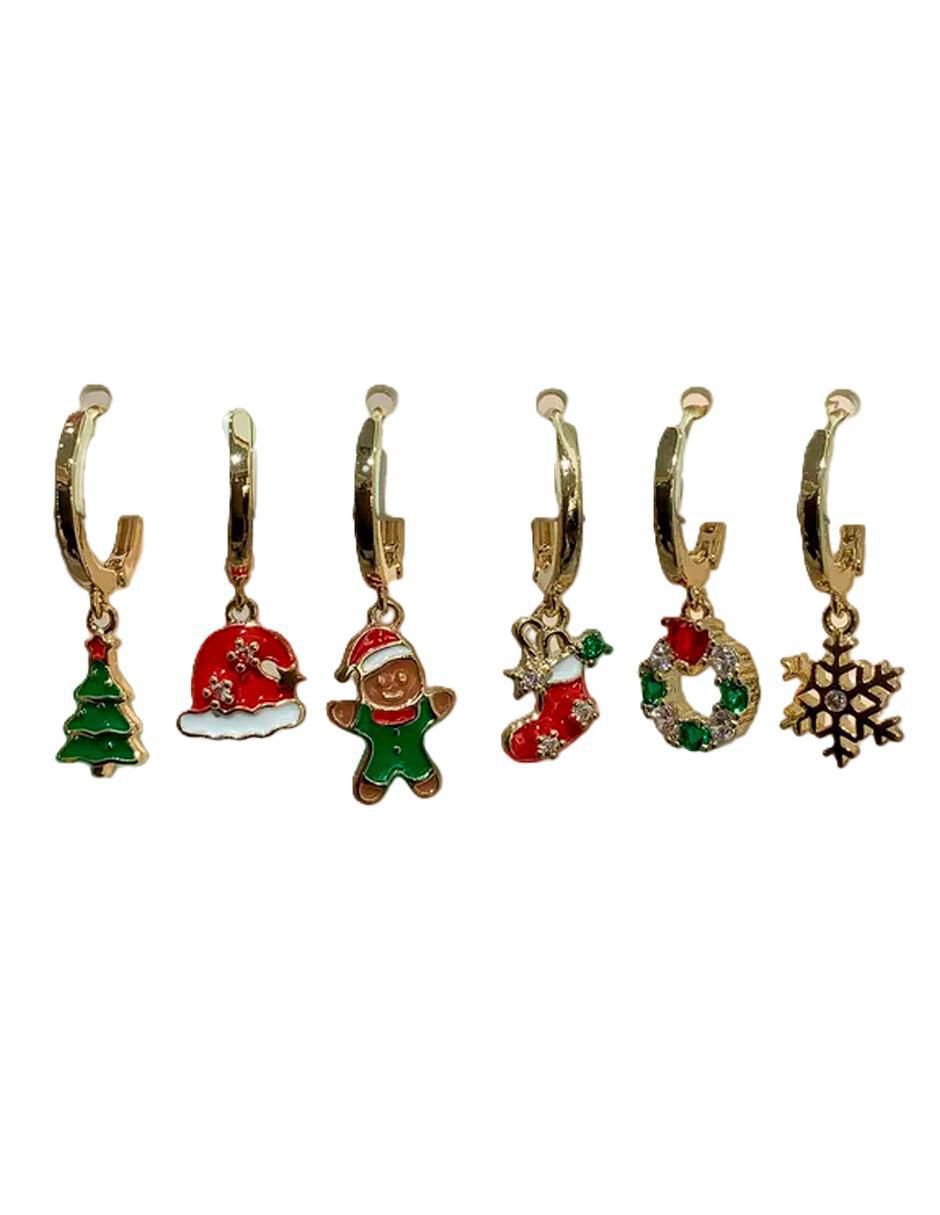 Set de aretes de oro laminado 9 k con acabado pulido Set de aretes de oro laminado 9 k con acabado pulido