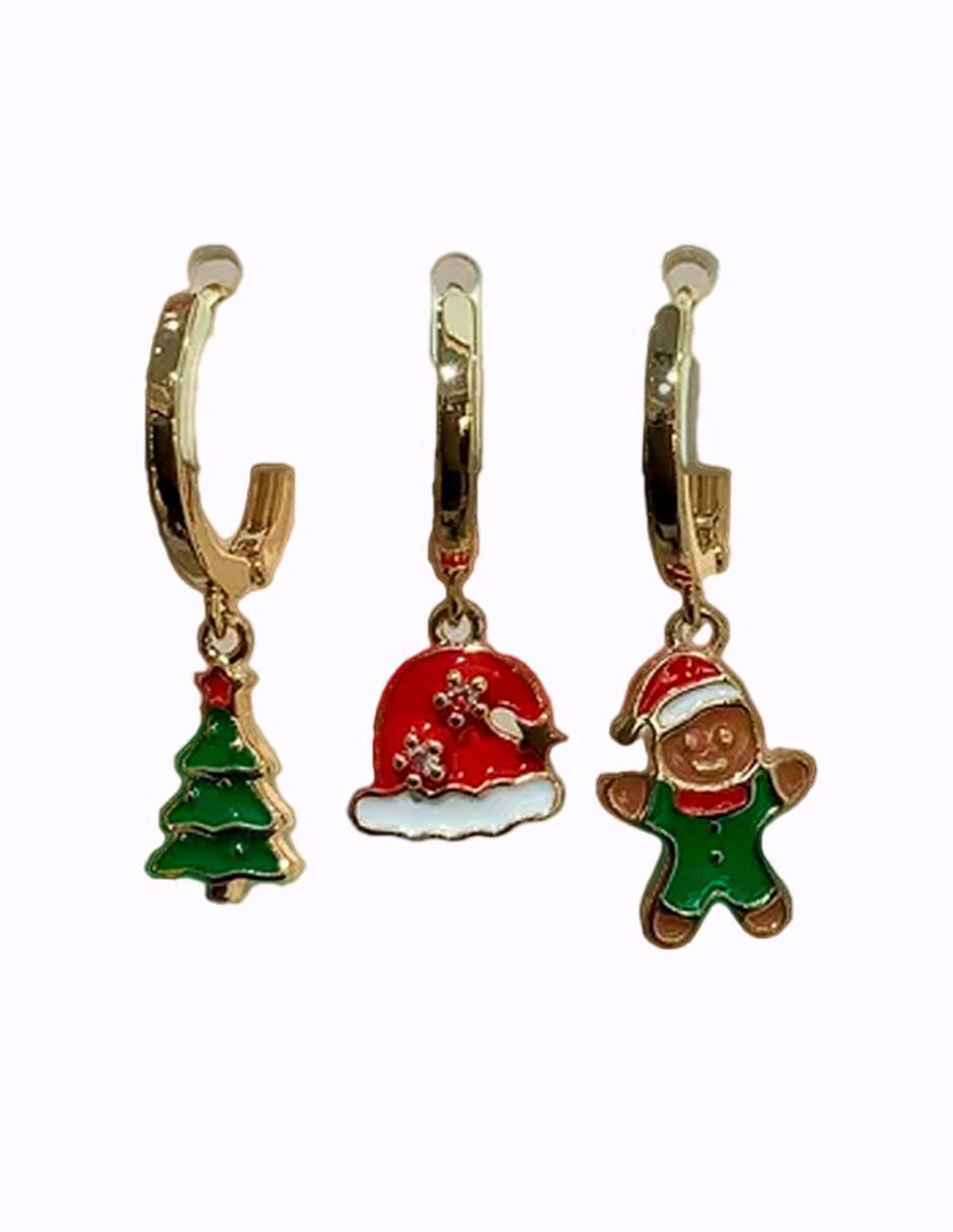 Set de aretes de oro laminado 9 k con acabado pulido 2
