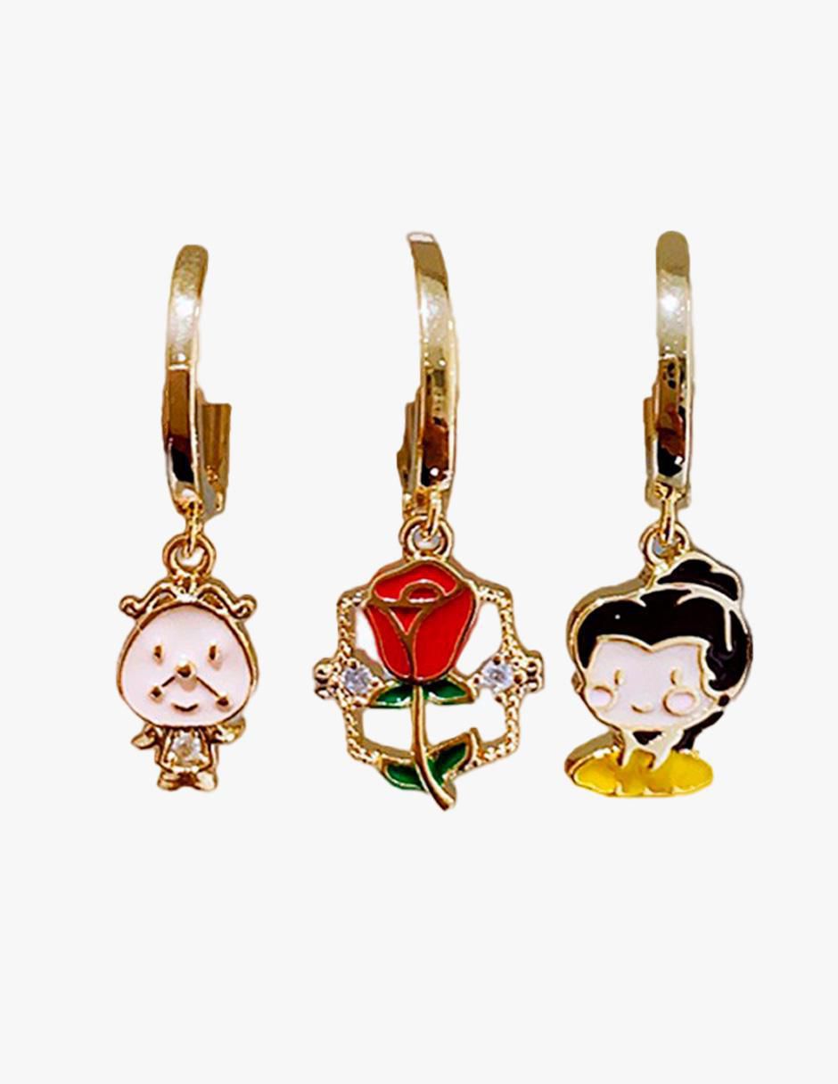 Set de aretes Bella, Din Don y Lumière de oro laminado 9 k con acabado pulido 2