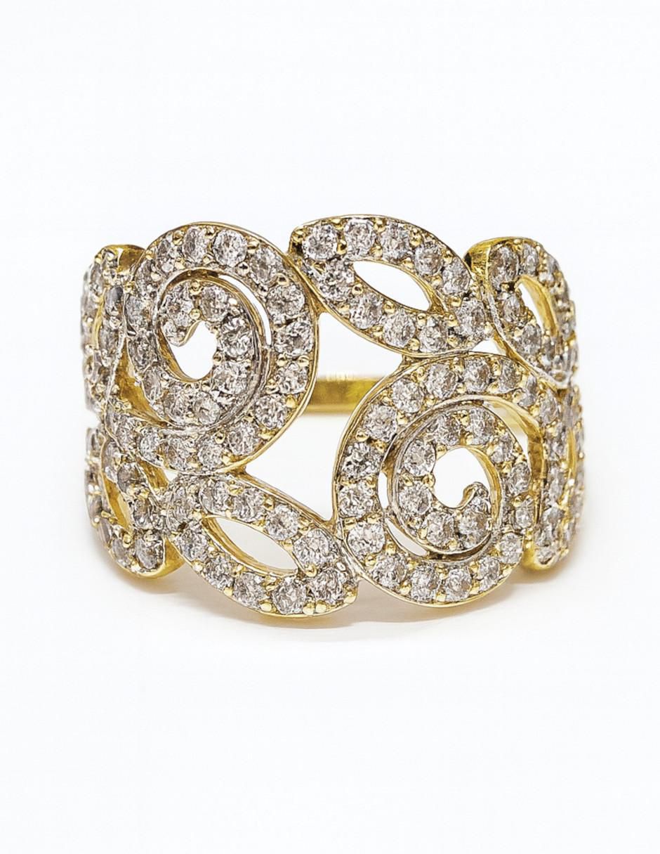 Anillo 14 k de oro amarillo circonita pulido