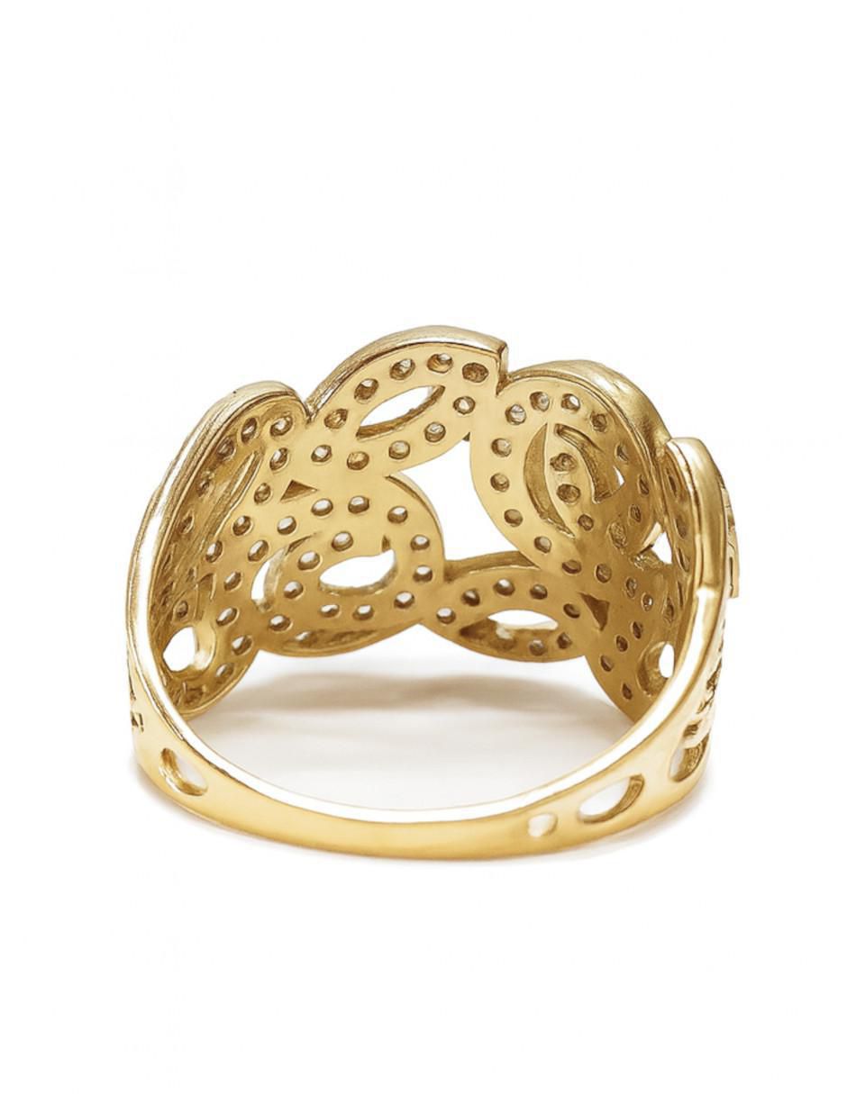 Anillo 14 k de oro amarillo circonita pulido