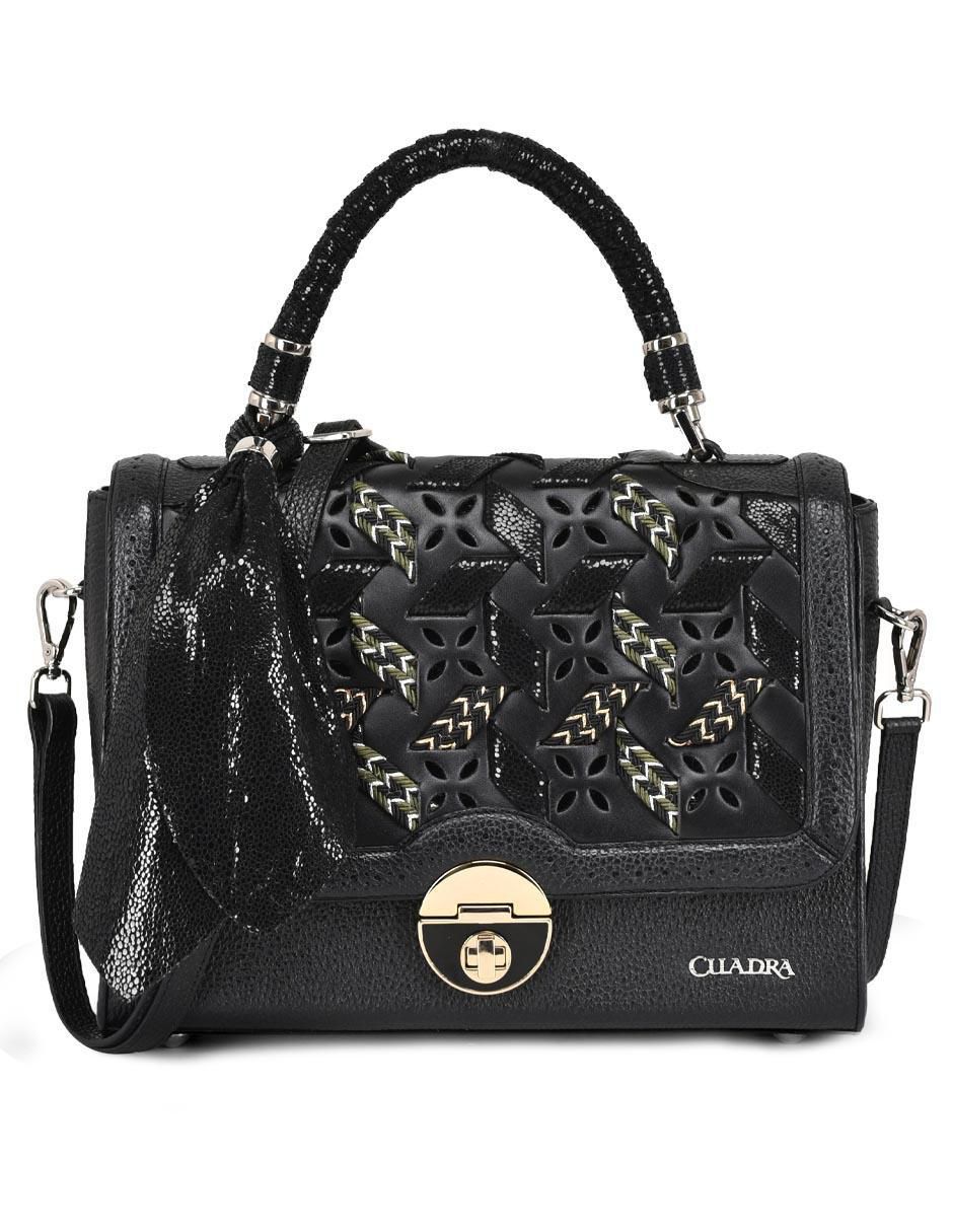 Bolsa satchel de piel para mujer