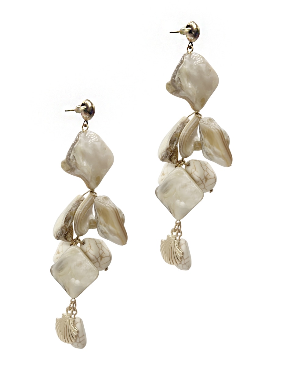 Aretes largos Map con acabado liso