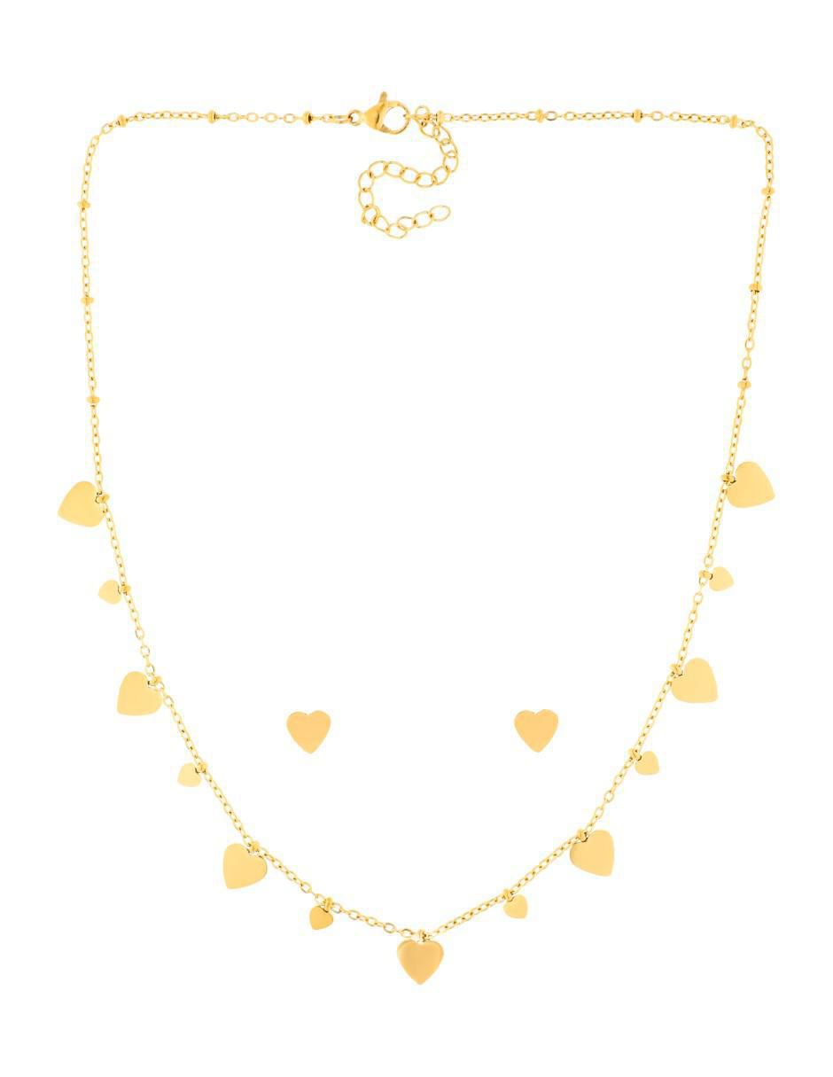 Aretes y collar de corazón