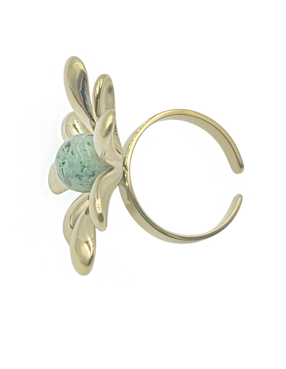 Anillo de flor Map acabado liso